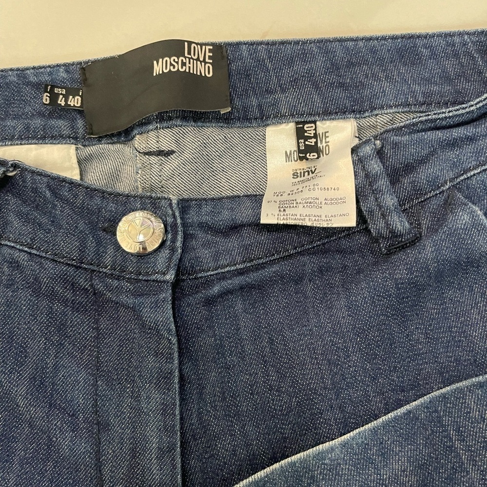 Love Moschino Blue Flare Wide Leg Jeans - Picture 2 of 12